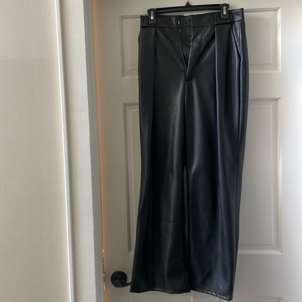 MOTHER black pleather pants NWT